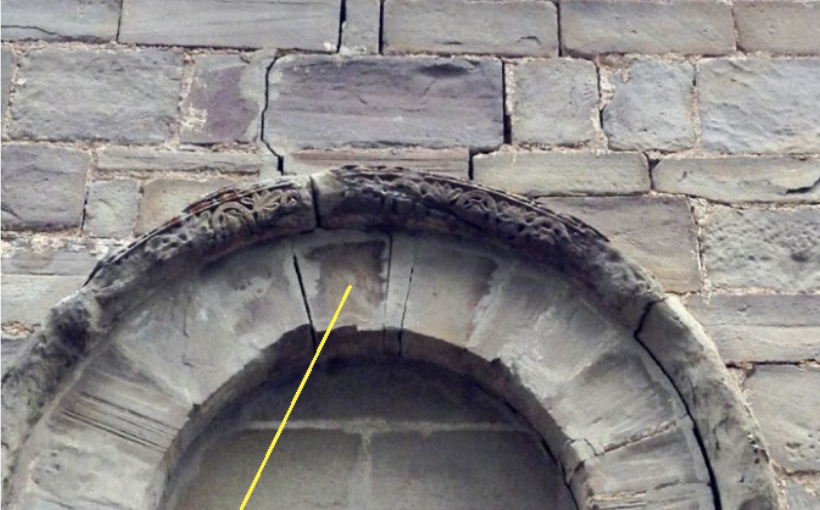 Structural crack in historic arch inspected before property purchase
